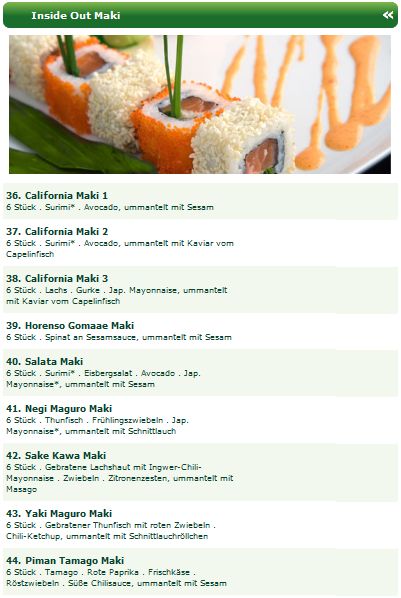 Inside Out Maki Sushi beim Sushi Lieferservice Düsseldorf bestellen