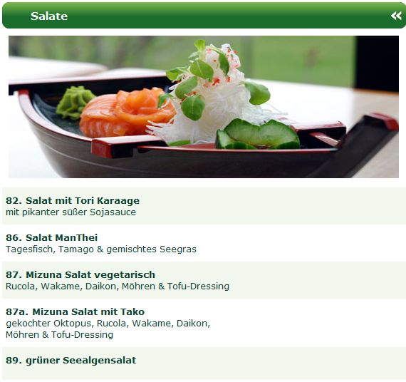 japanische Salate beim Man Thei Sushi Lieferservice Düsseldorf