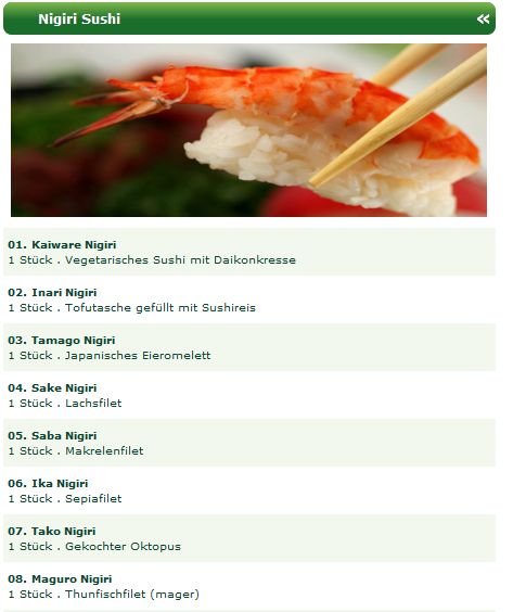 Nigiri Sushi Spezialitäten beim Sushi Lieferservice Düsseldorf online bestellen